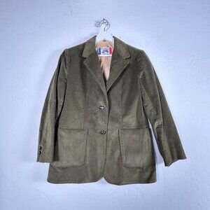 Brad Whitney California Womens Olive Corduroy Blazer Jacket Size 10 Button Front